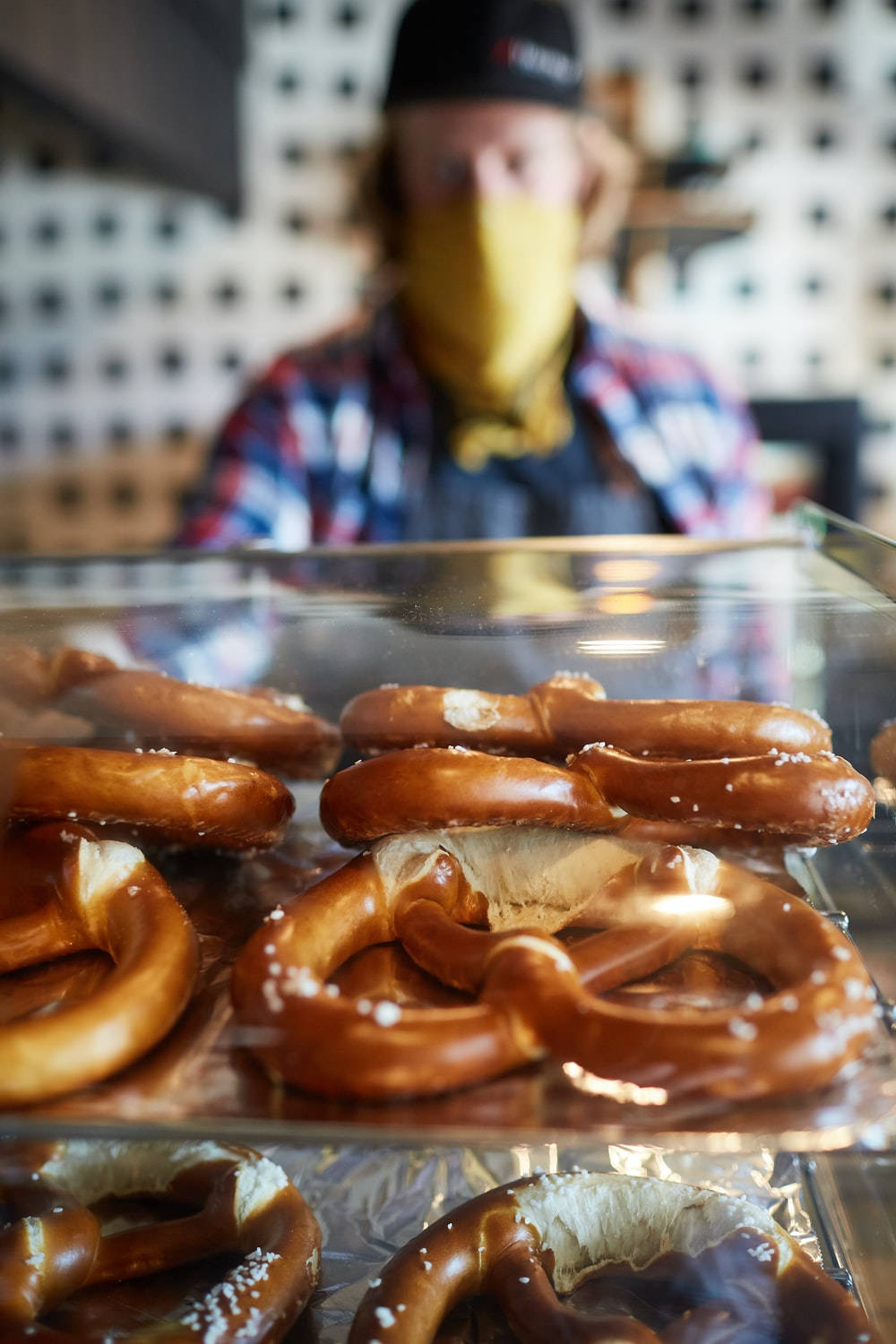 Pretzels In A Bakeshop Background