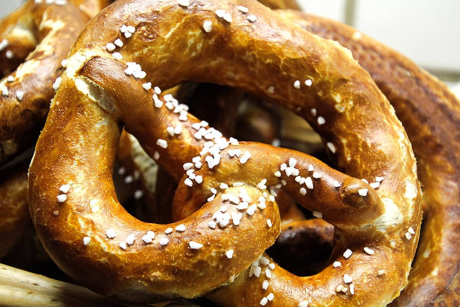 Pretzels With Sesame Seeds Background