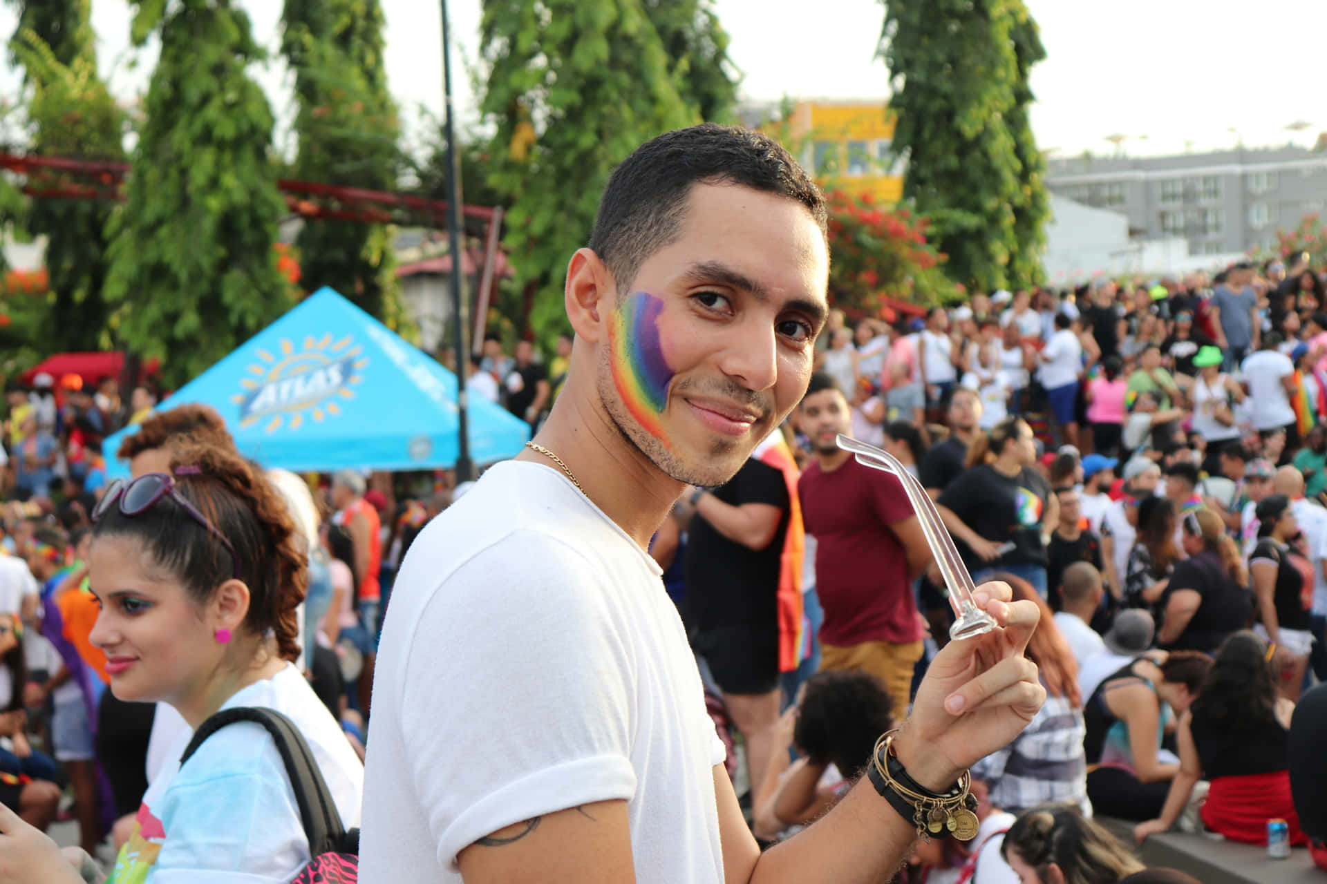 Pride Celebration Smile Rainbow Cheek Background