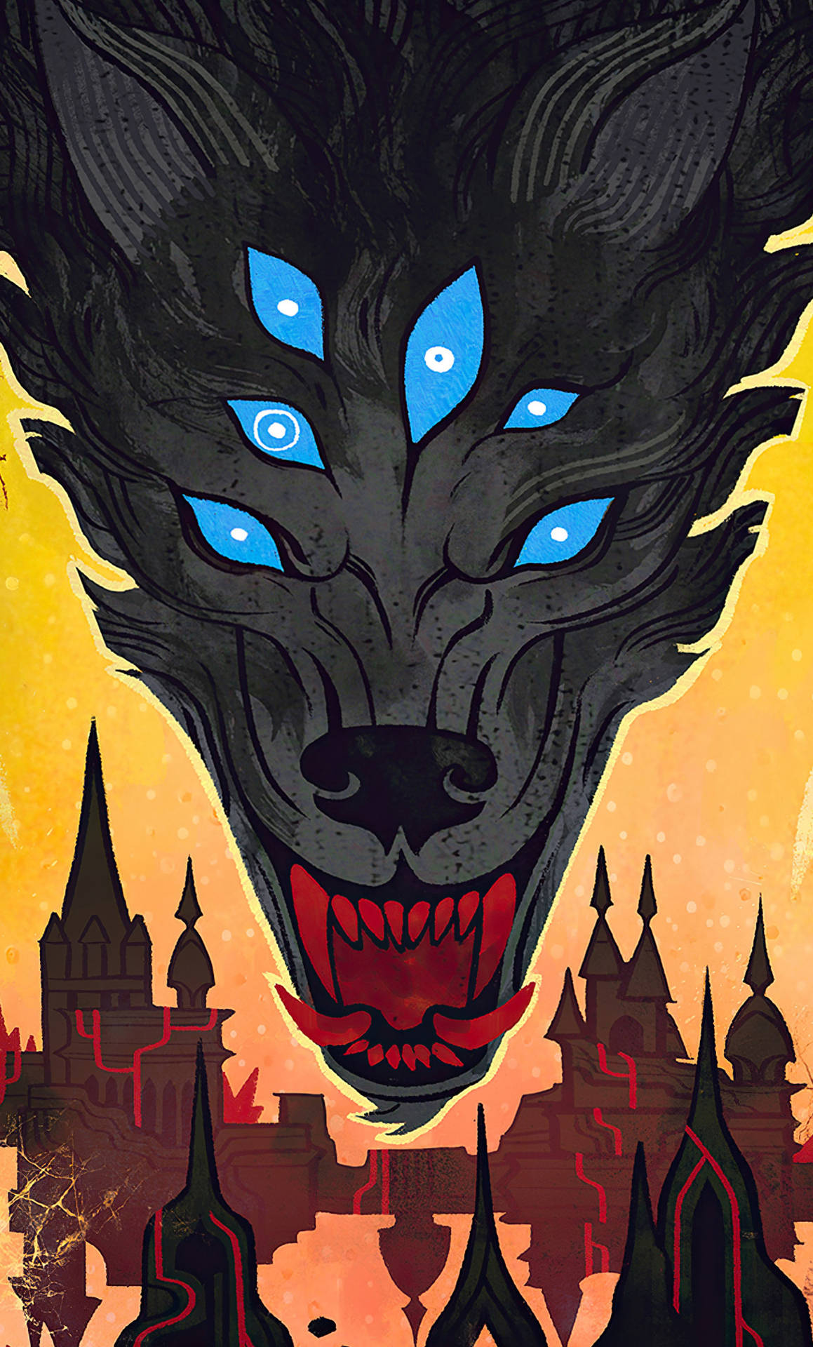 Pride Daemon And Multi-eyed Wolf In Dragon Age Phone Background