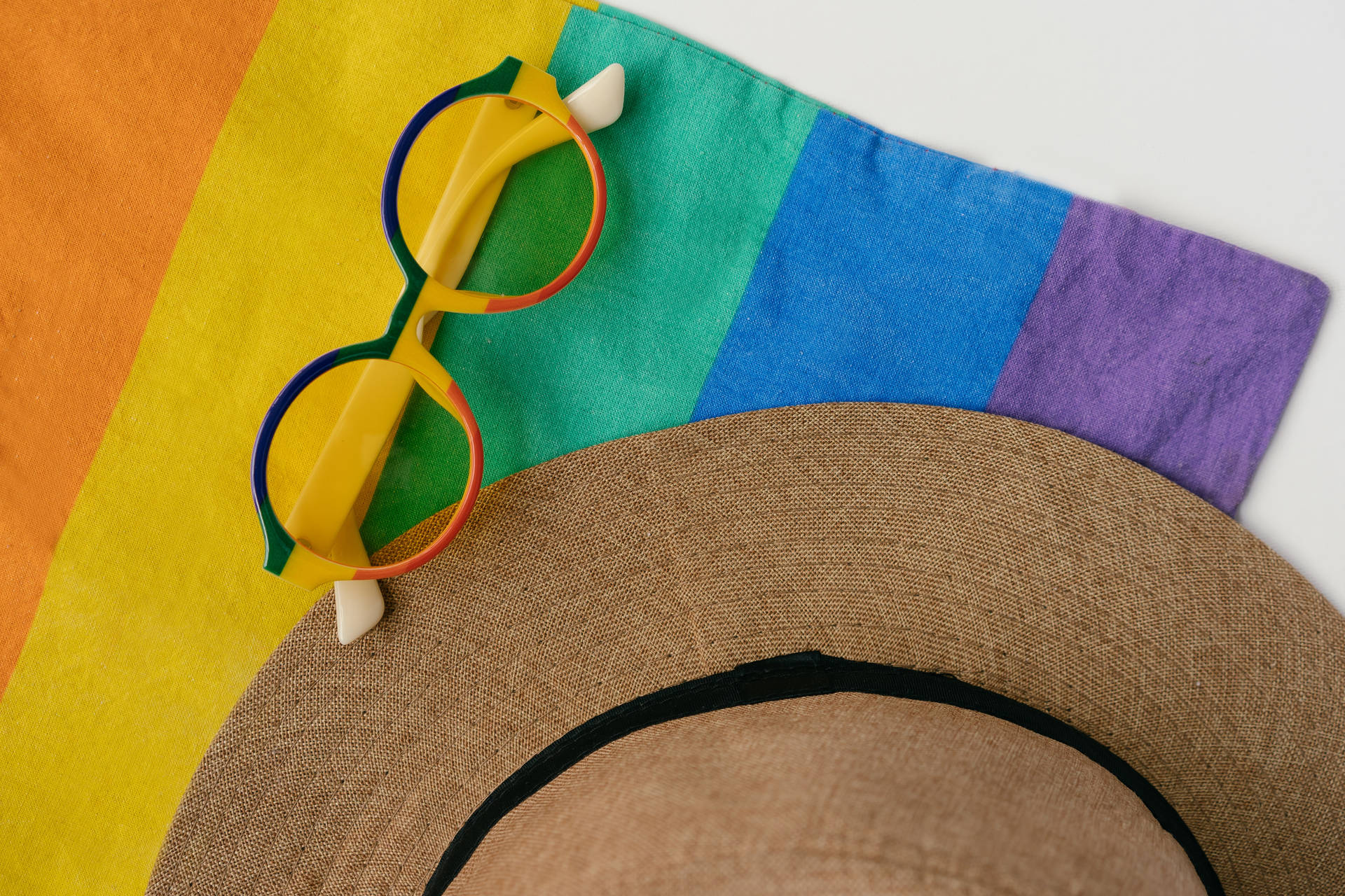 Pride Flag Hat And Glasses