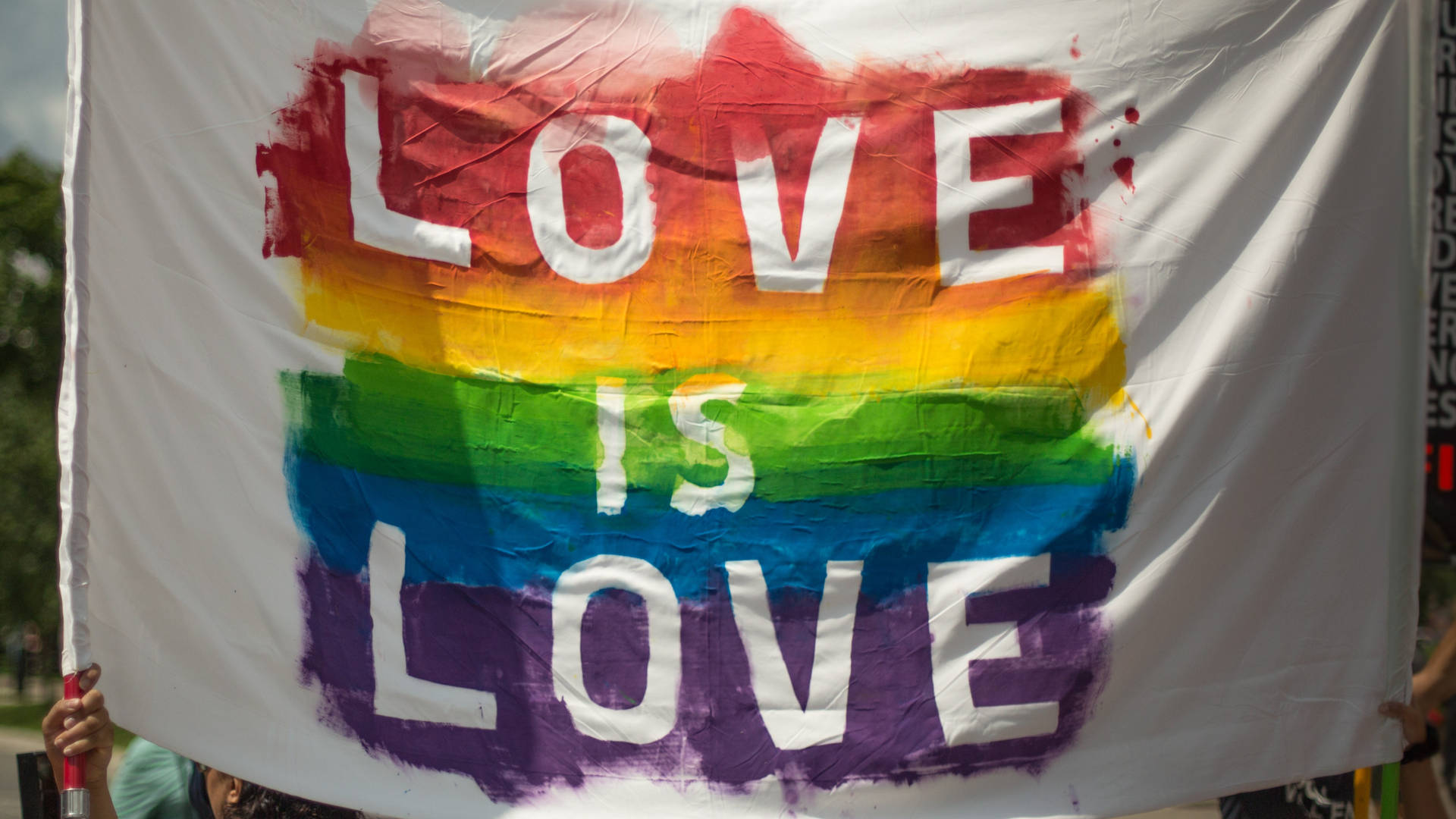 Pride Flag Love Is Love Background