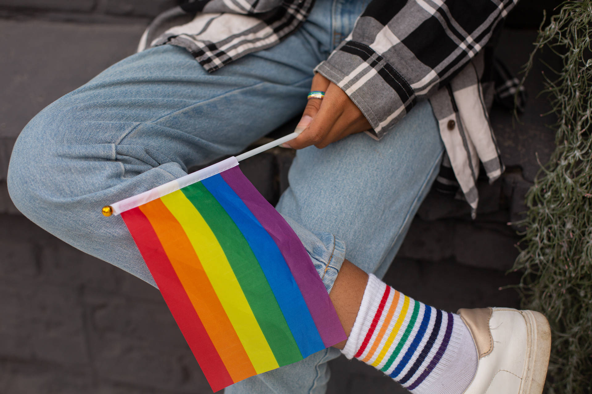 Pride Flag Rainbow Socks Background