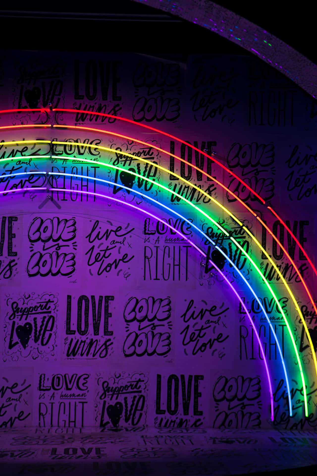 Pride Love Rainbow Neon Art Background