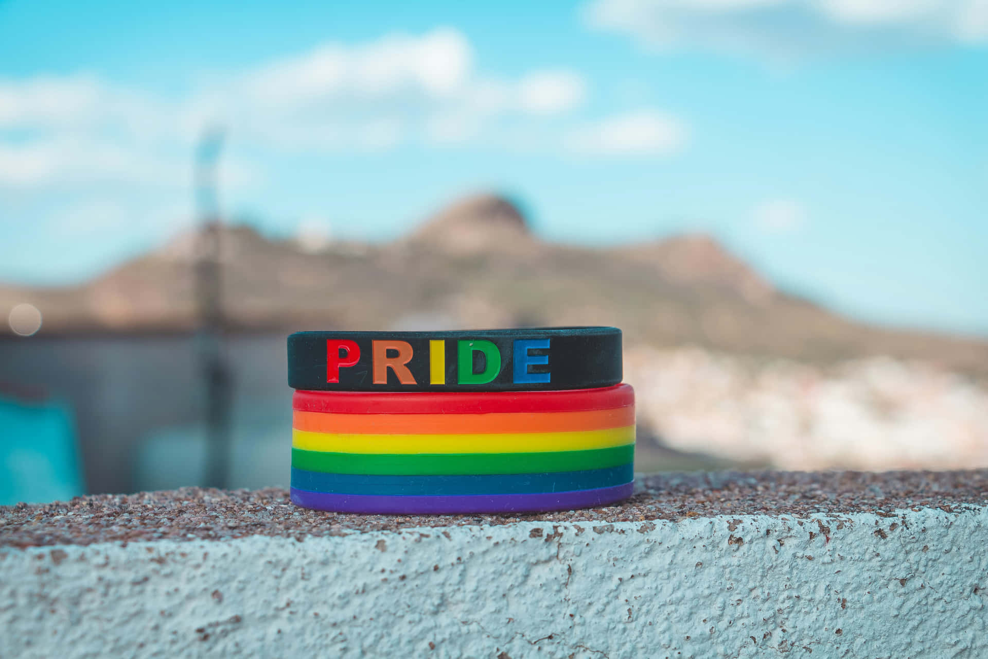 Pride Wristbands Outdoor Setting Background