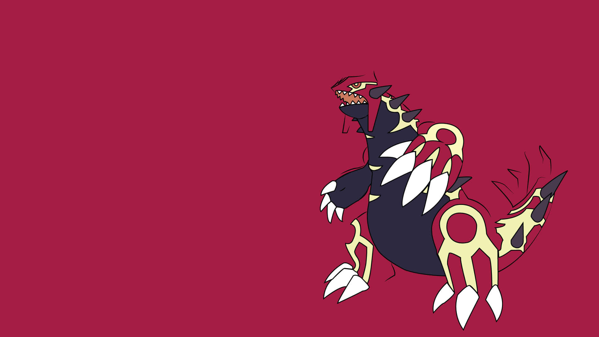 Primal Groudon In Burgundy Background