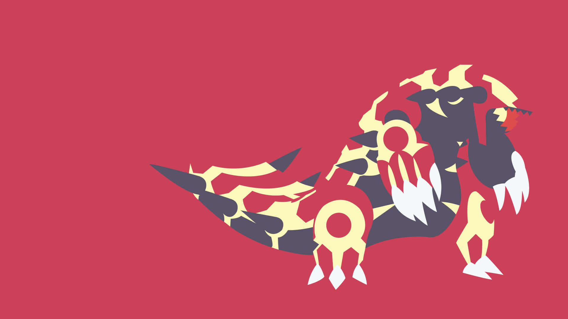 Primal Groudon In Plain Red Background