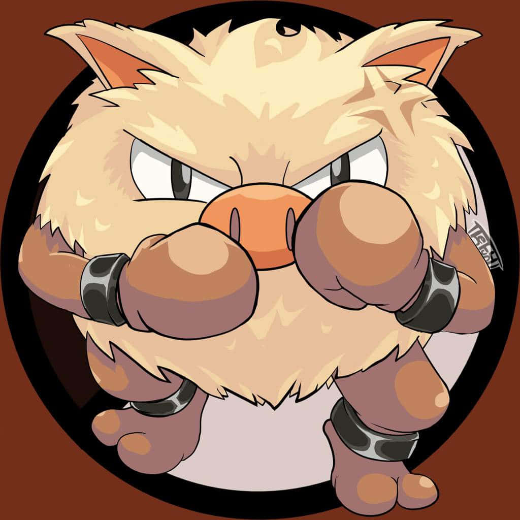 Primeape Pokemon In Battle Stance Background