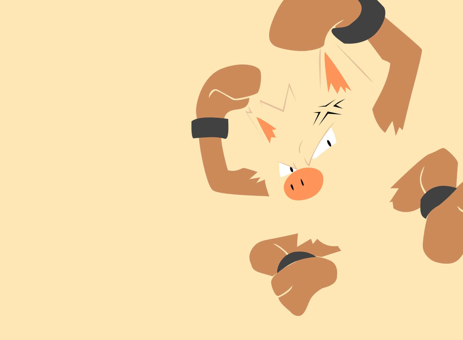 Primeape Pokemon Minimalist Aesthetic Illustration Background