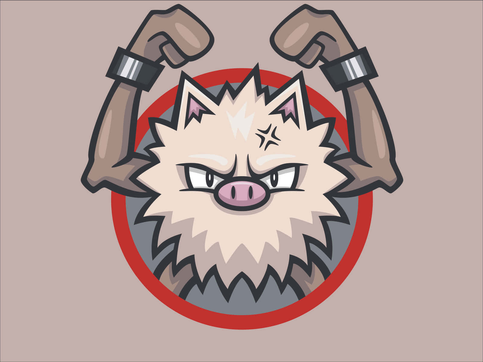 Primeape Pokemon On Brown Background Background