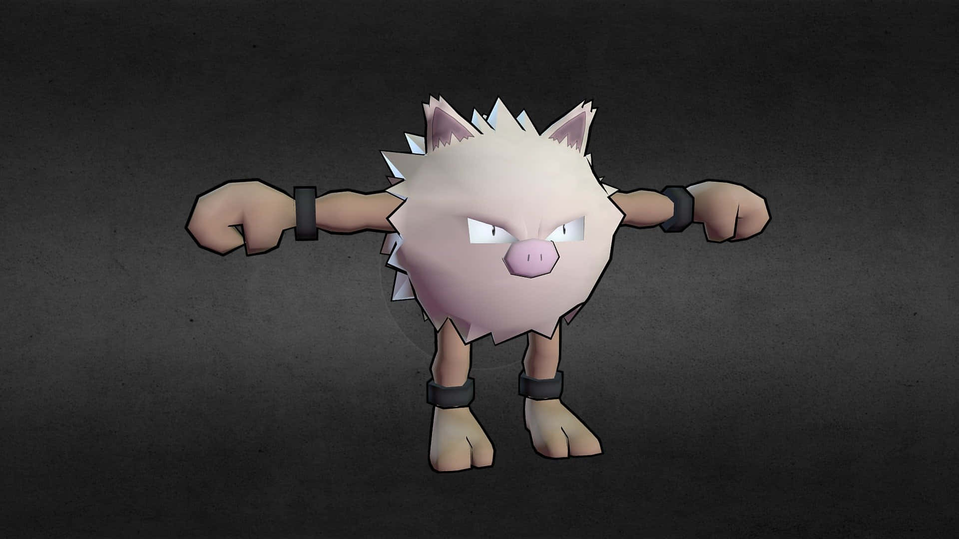 Primeape Pokemon On Textured Black Background Background