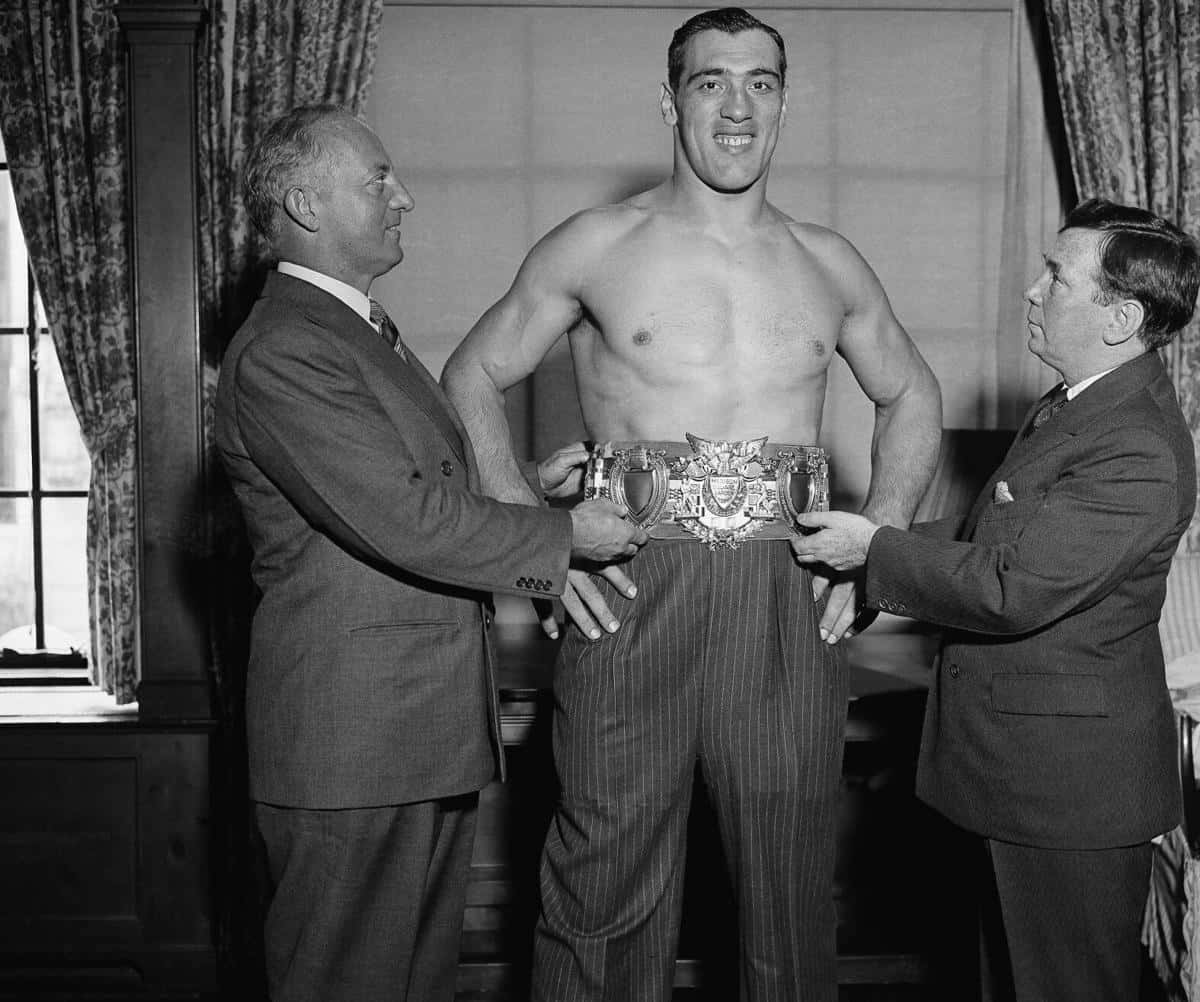 Primo Carnera With Jimmy Kohnston And John Reed Kilpatrick Background