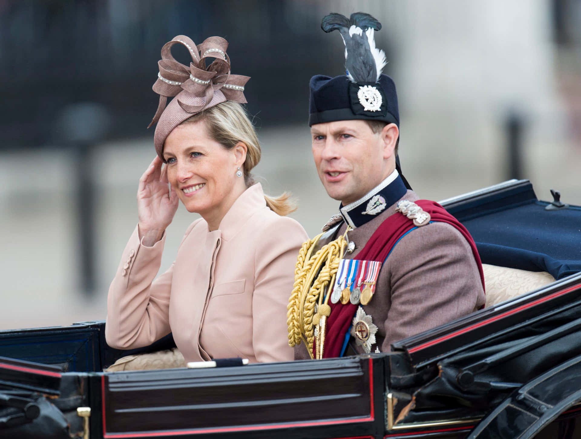Prince Edward And Sophie In Royal Car Background