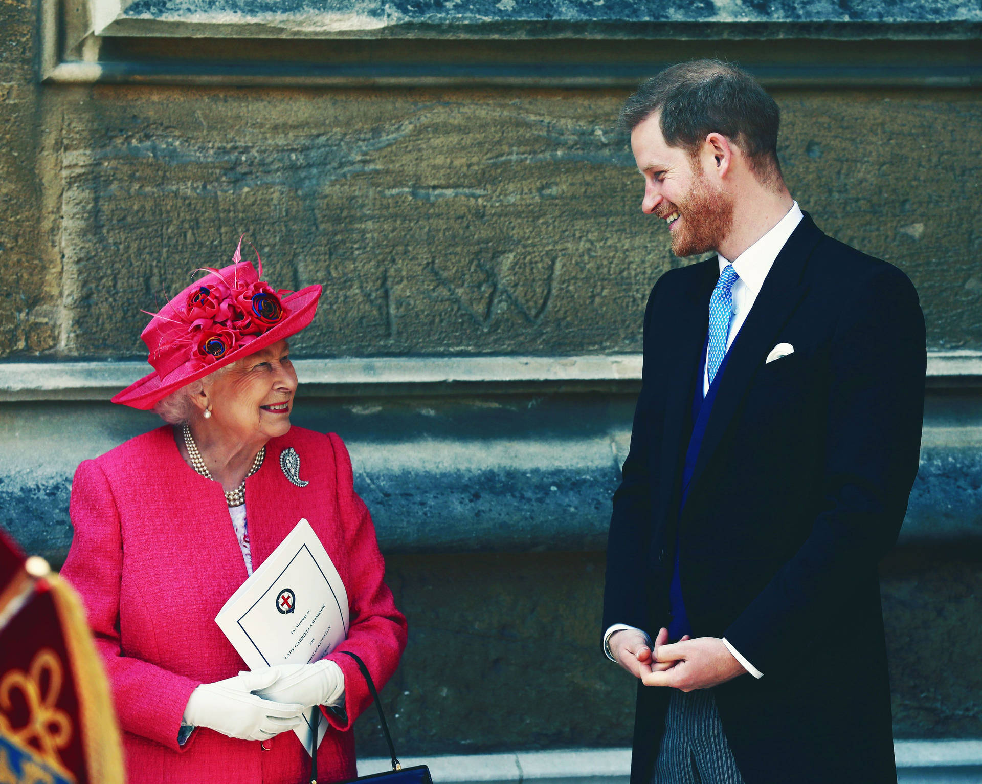 Prince Harry Queen Elizabeth Red Ress