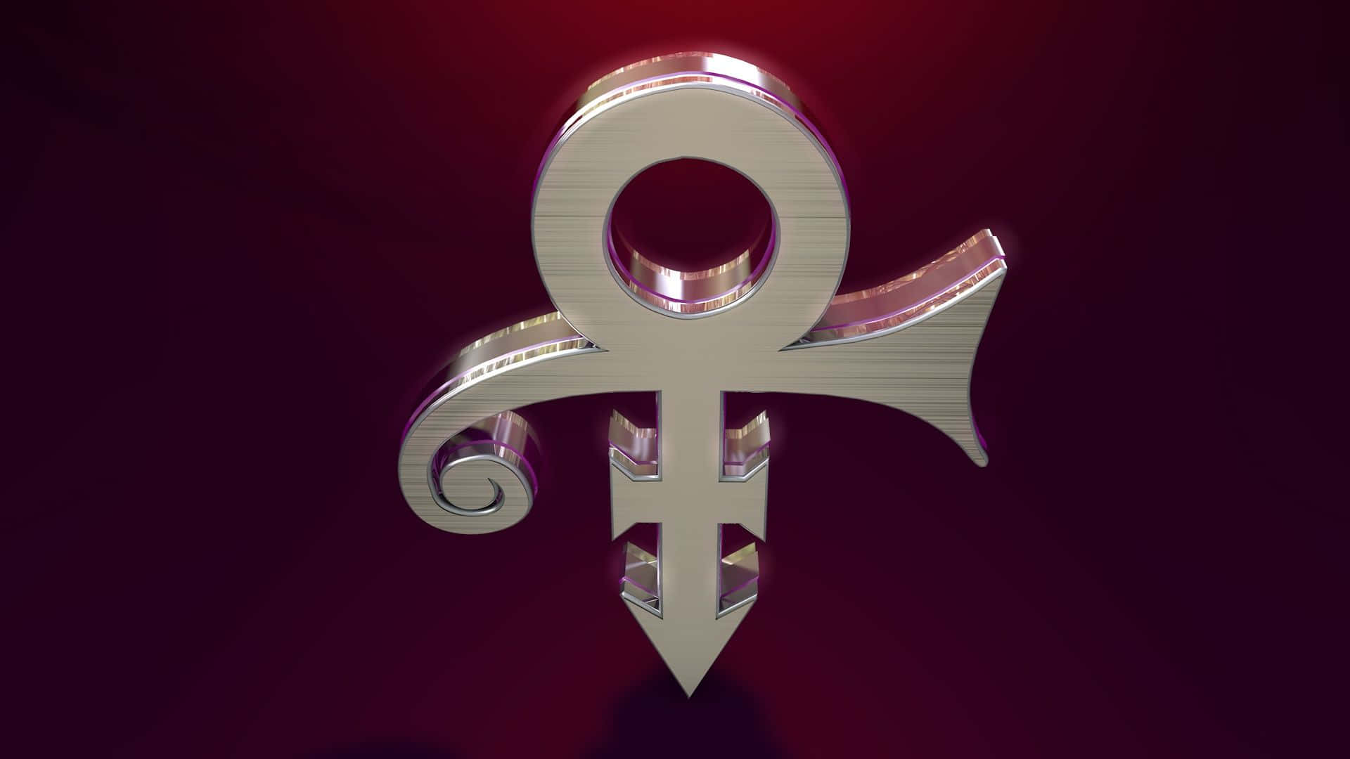 Prince Symbol In Fancy Gold Finish Background