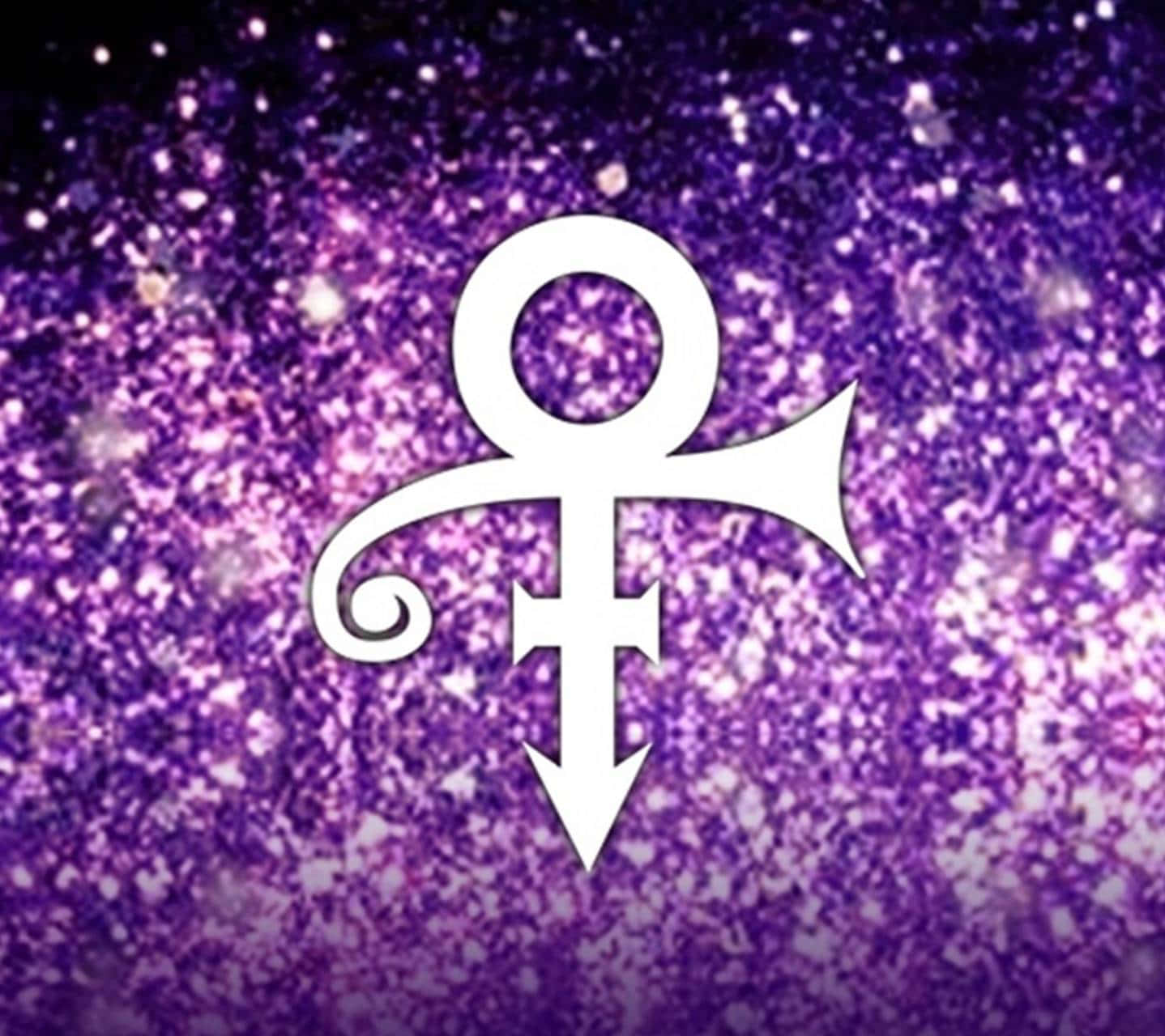 Prince Symbol In Purple Glitters Background