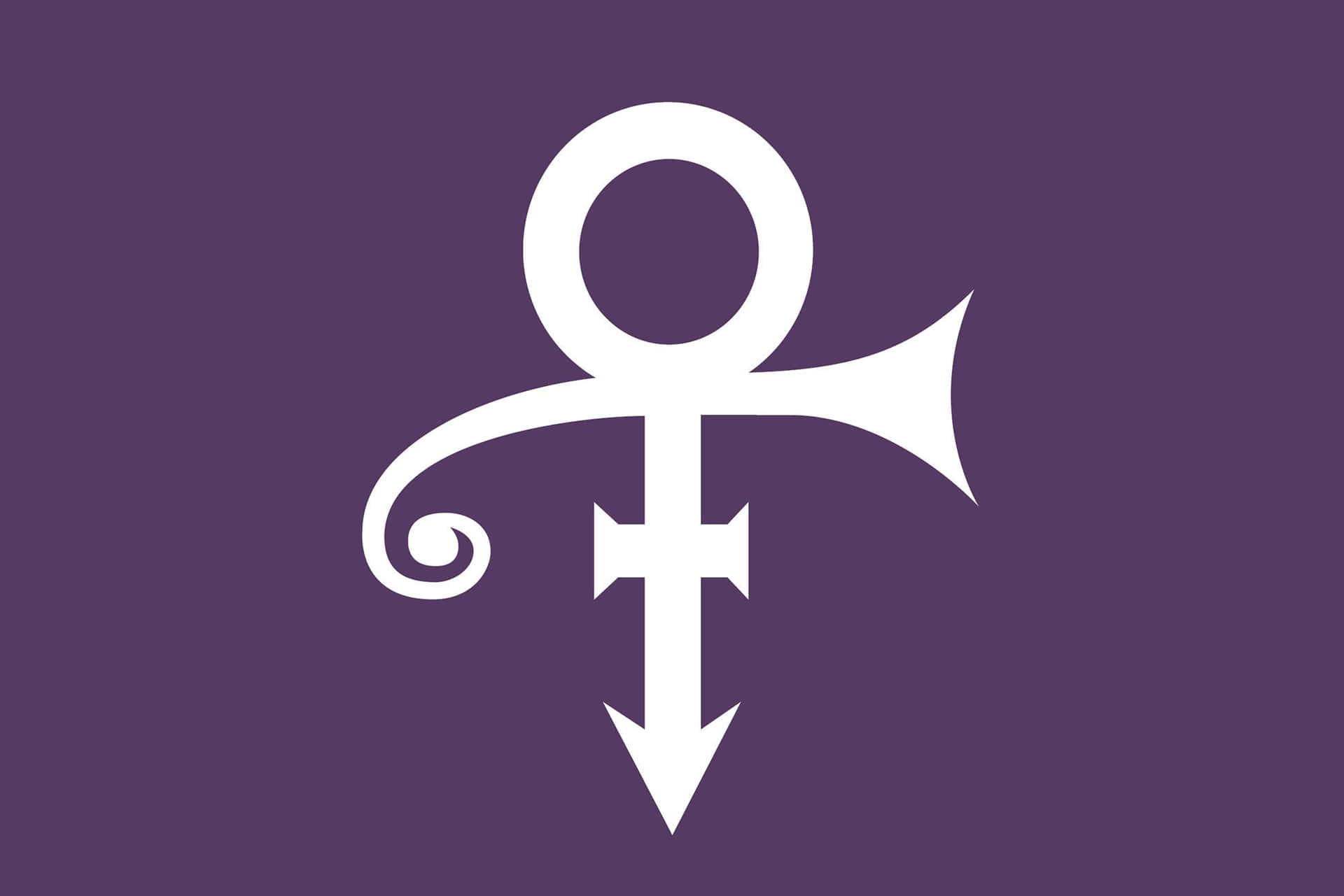 Prince Symbol In Violet And White Colors Background