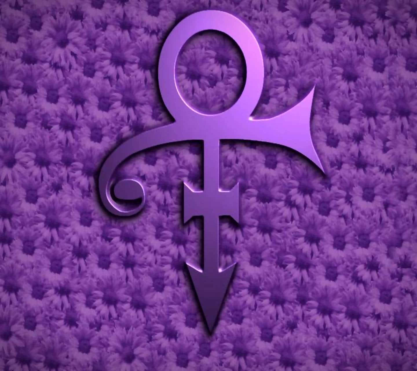 Prince Symbol Purple Flower Aesthetic Background