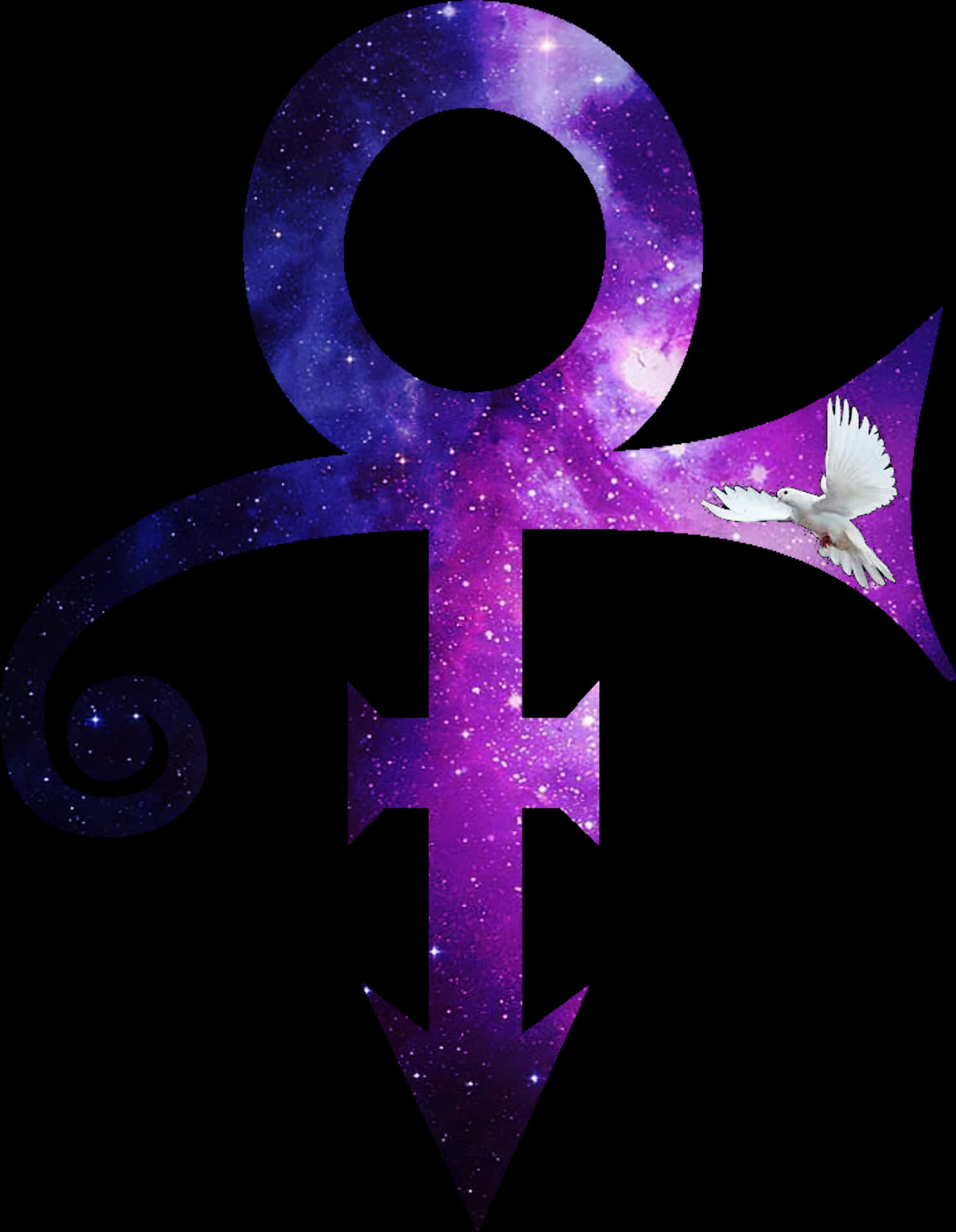 Prince Symbol With A White Dove Background