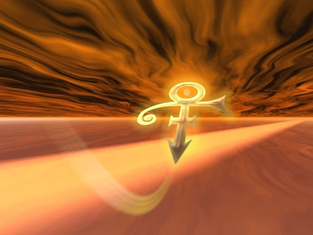Prince Symbol With Glowing Gold Effect Background