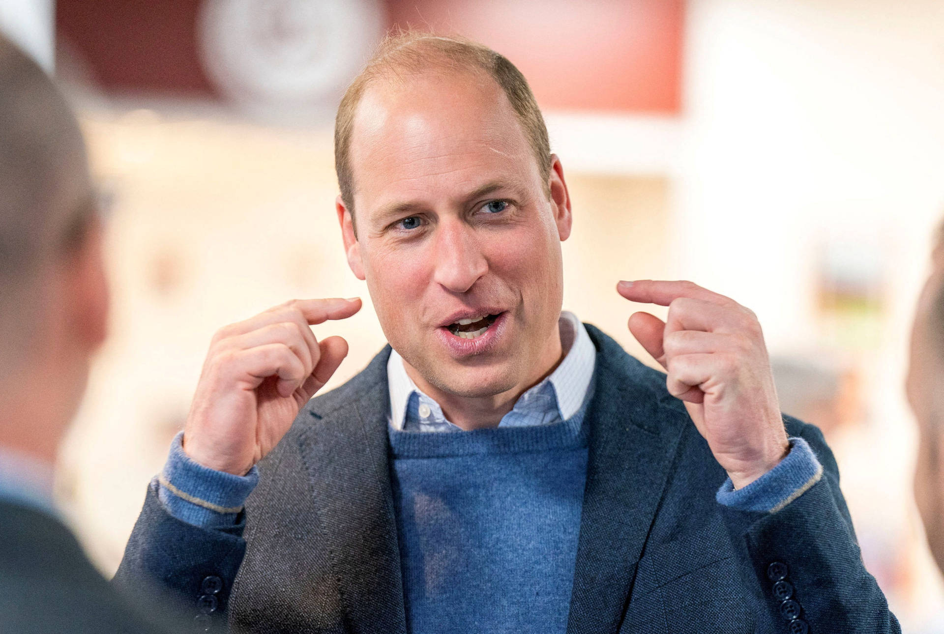 Prince William Engaged In Conversation Background