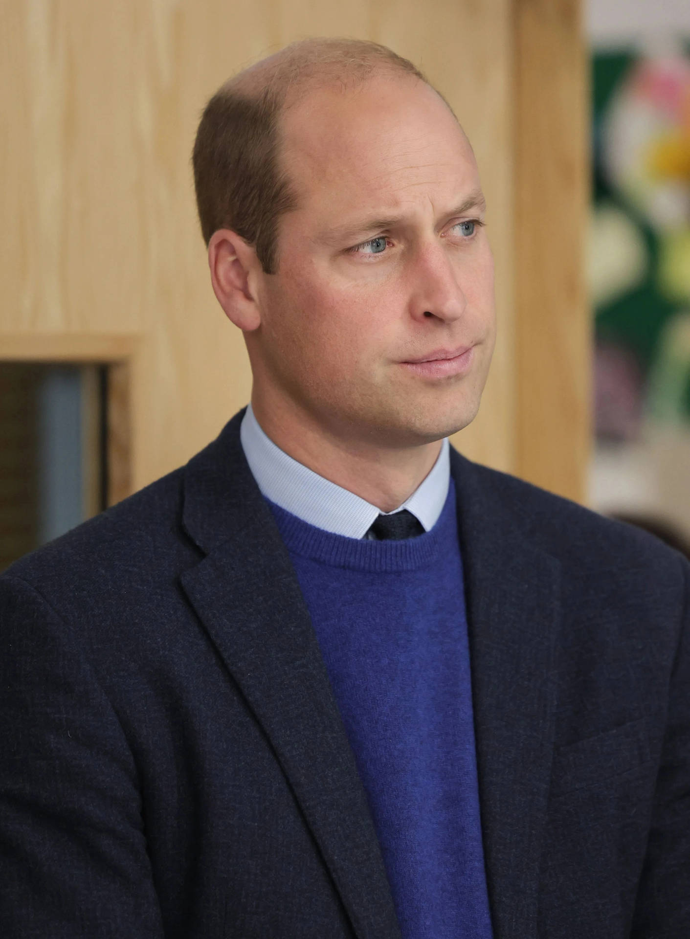 Prince William Wearing Blue Vest