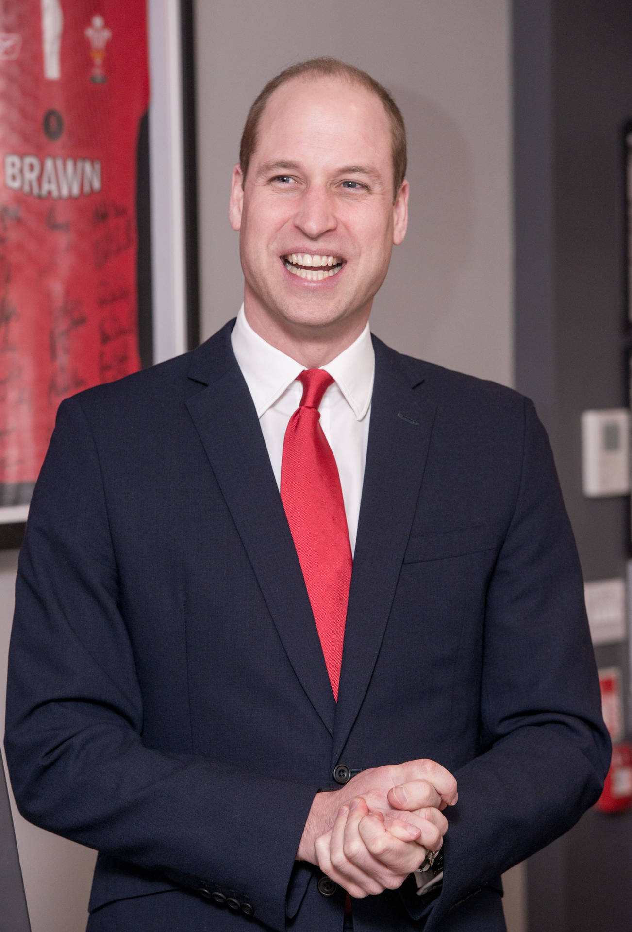 Prince William With Clasped Hands Background