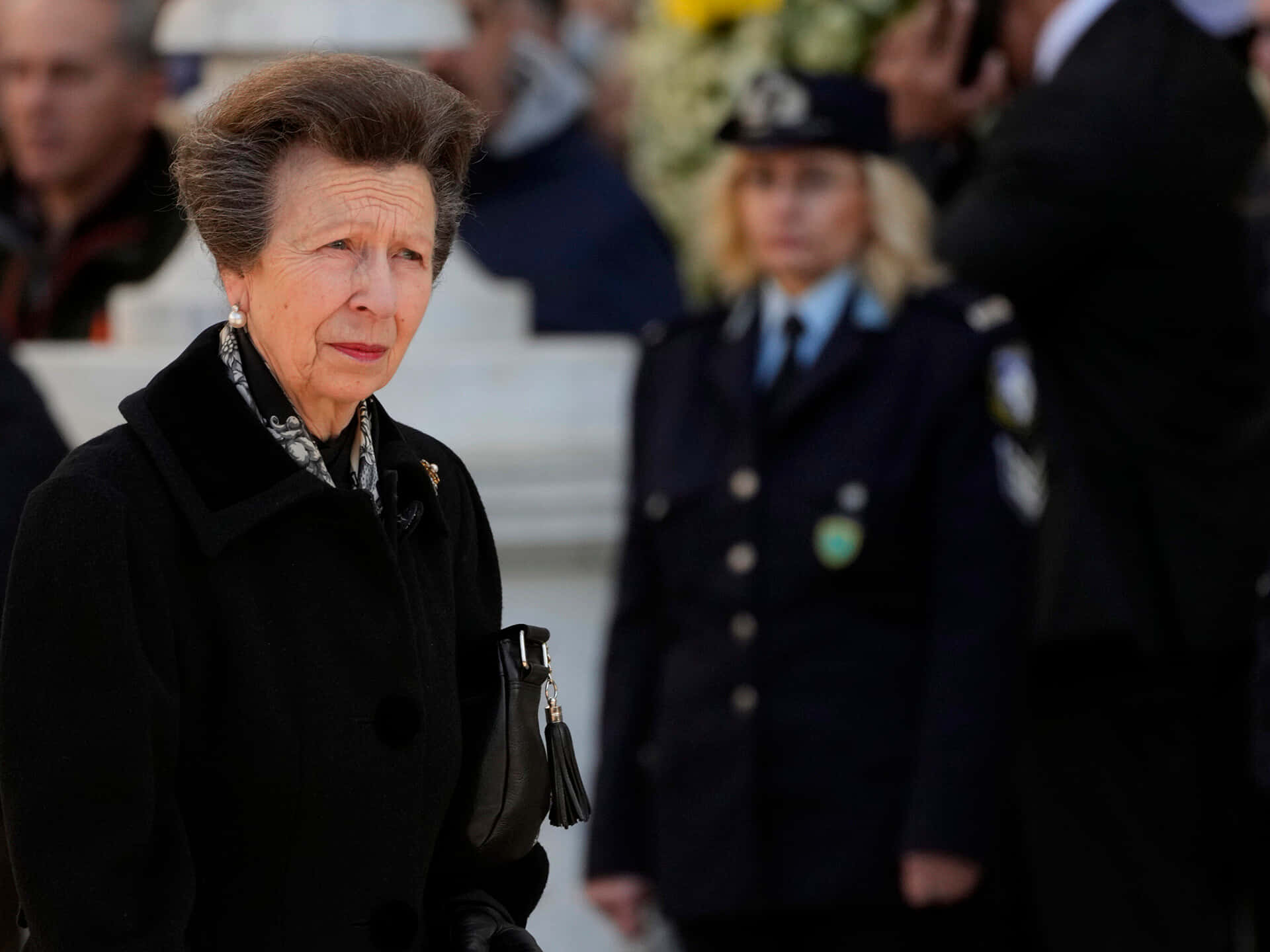 Princess Anne Attending Greece King's Funeral Background