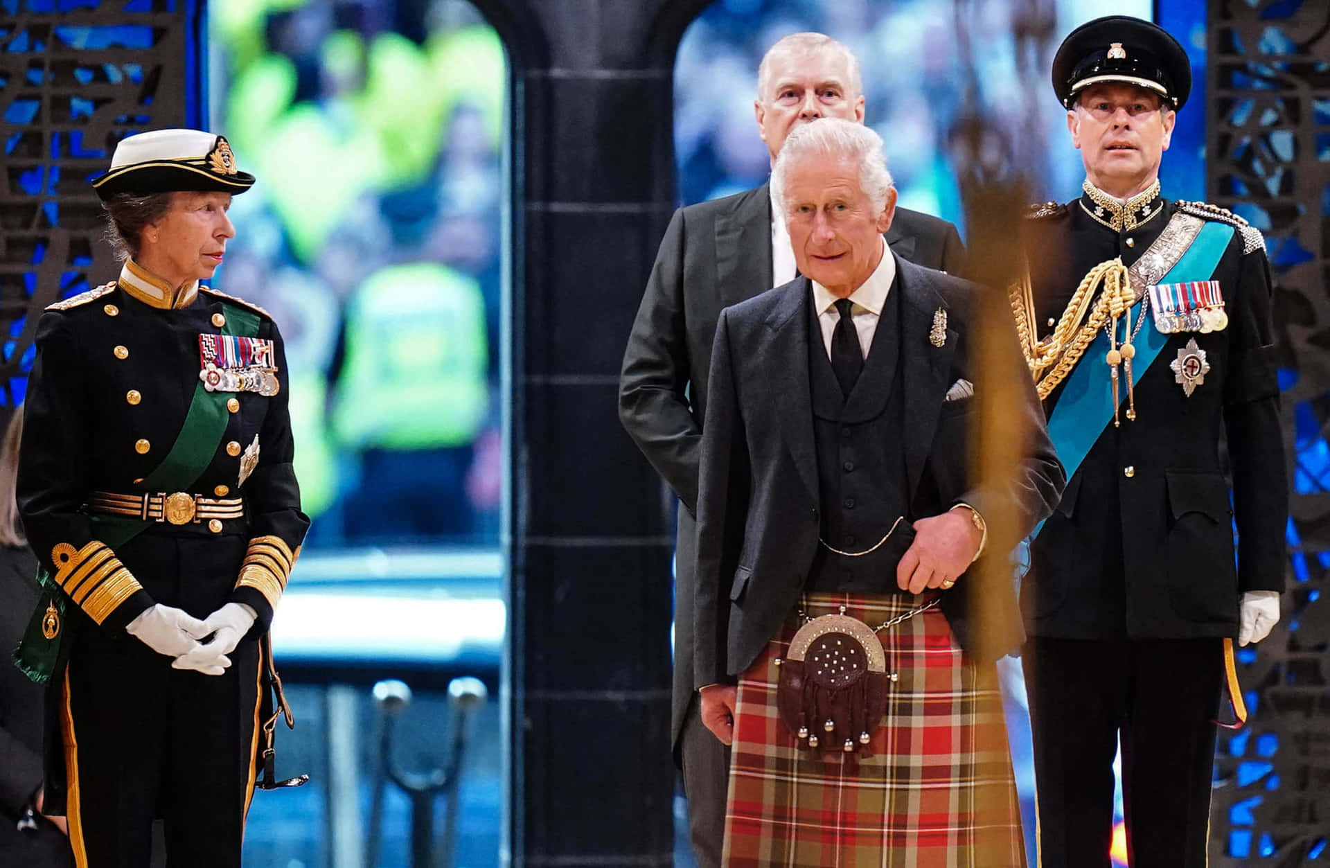 Princess Anne Attending Vigil Of Queen Elizabeth Background
