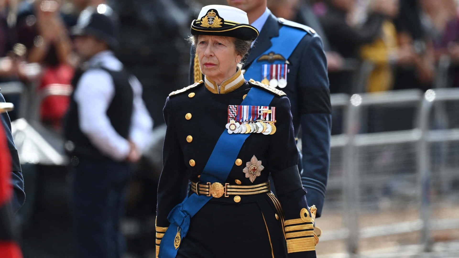 Princess Anne Honors The Late Queen Background