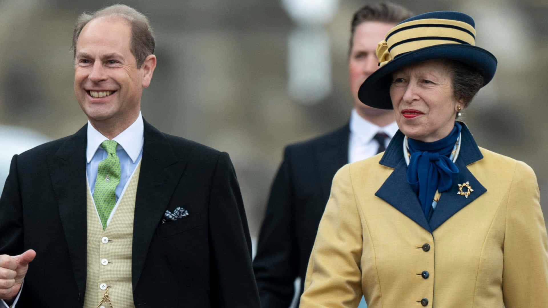 Princess Anne Walking With Prince Edward Background