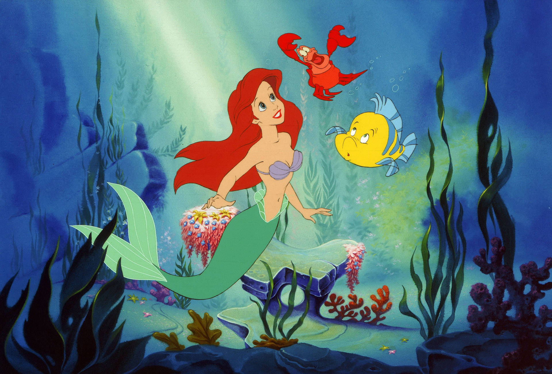 Princess Ariel With Friends Background