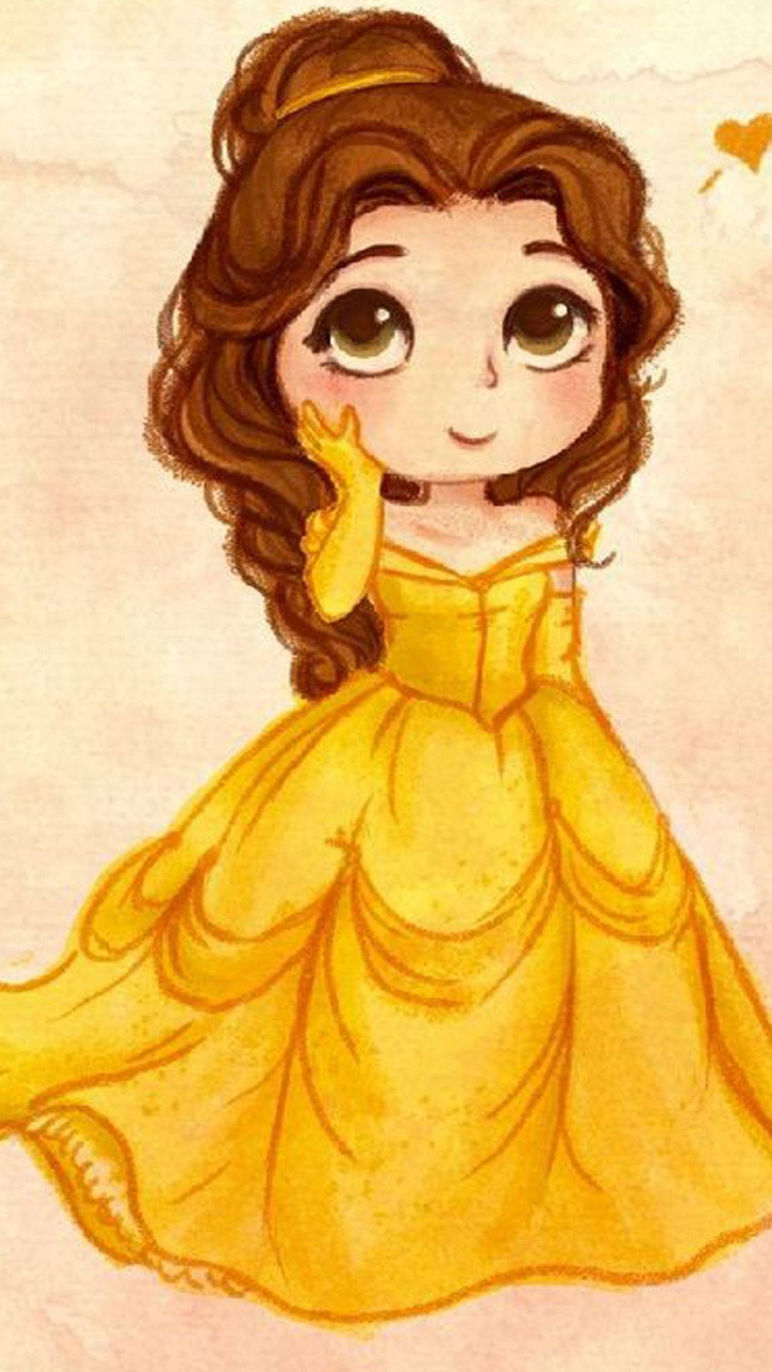 Princess Belle Cartoon Iphone Background