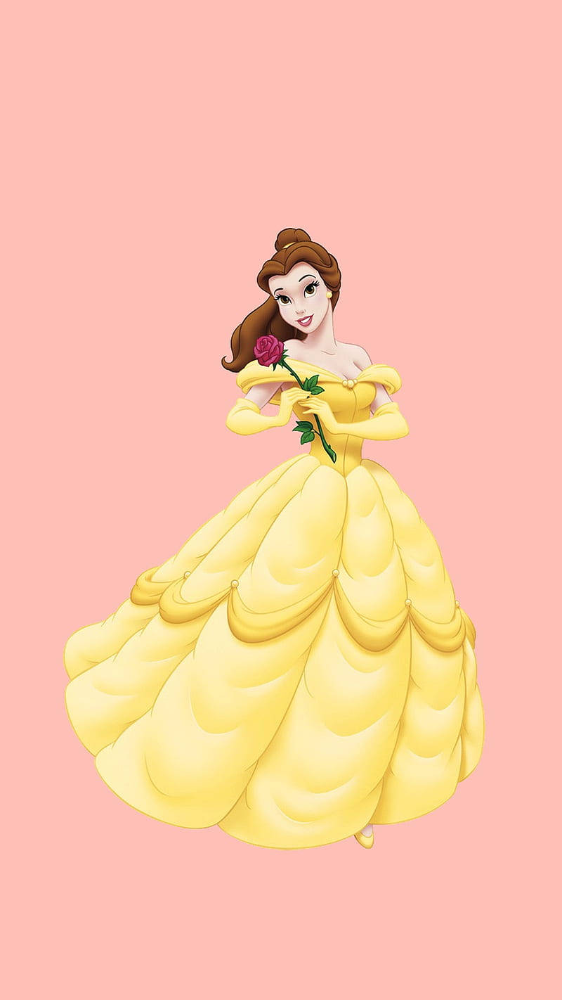 Princess Belle Pink Aesthetic Cartoon Disney Background