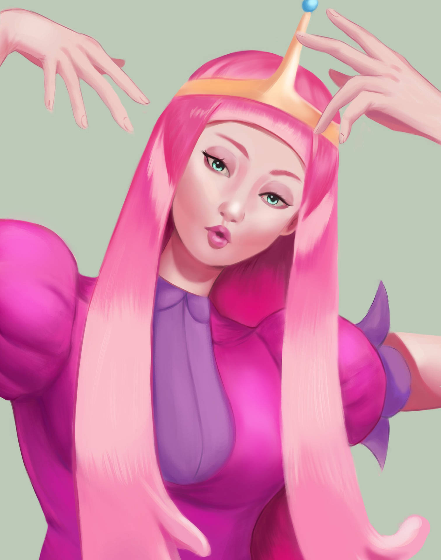 Princess Bubblegum Realistic Art Background