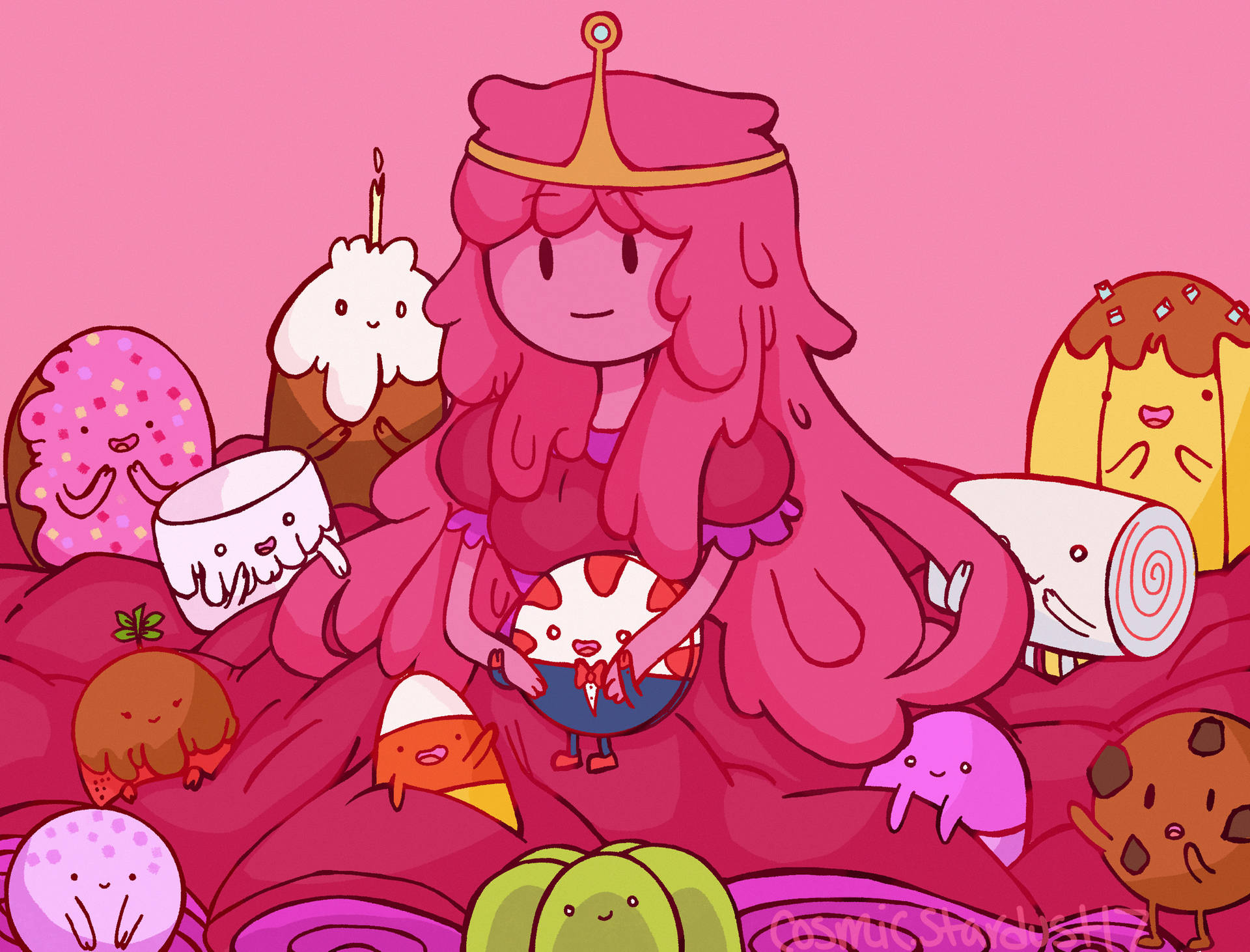 Princess Bubblegum With Candy People Background