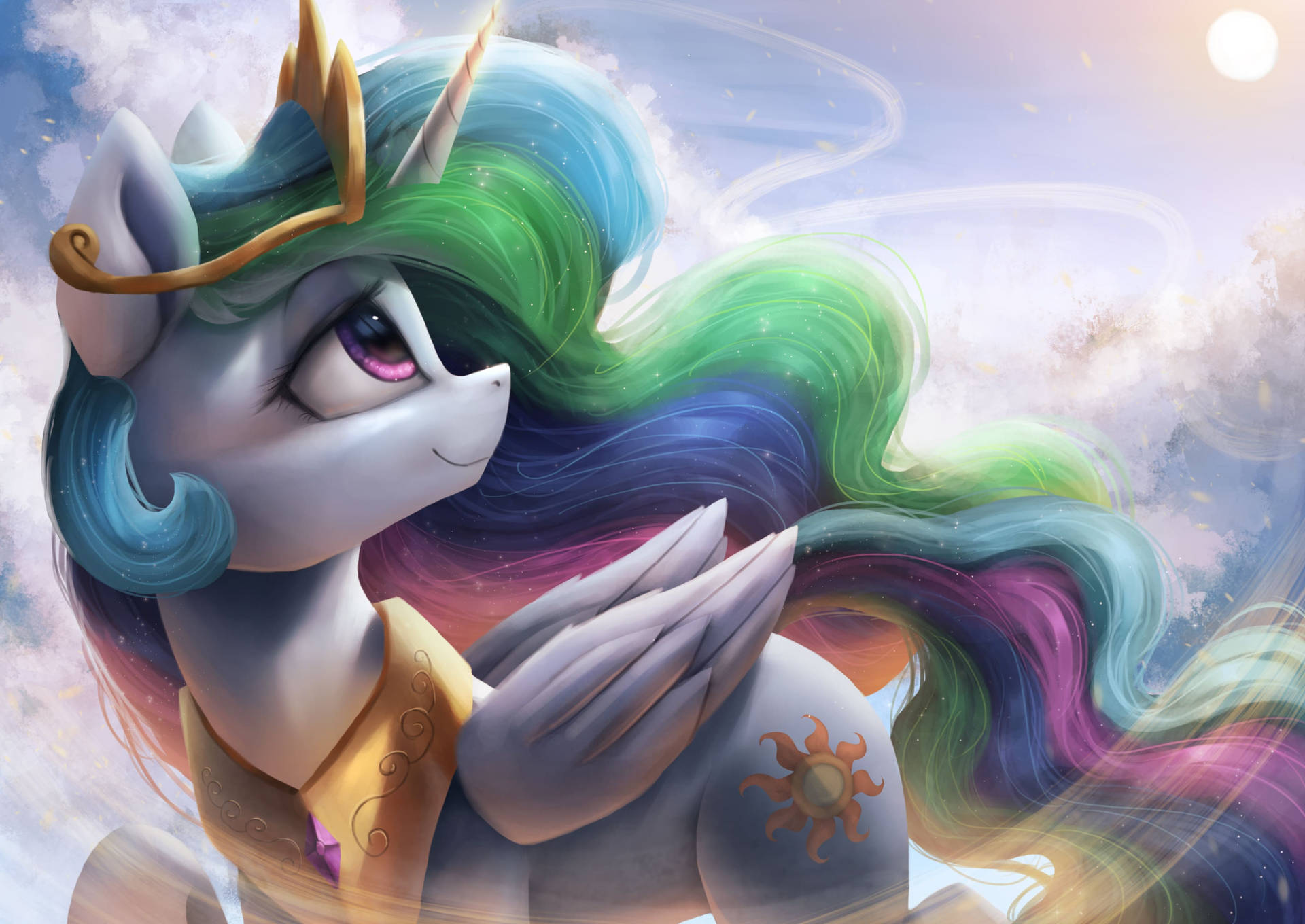 Princess Celestia Rainbow Aesthetic Background