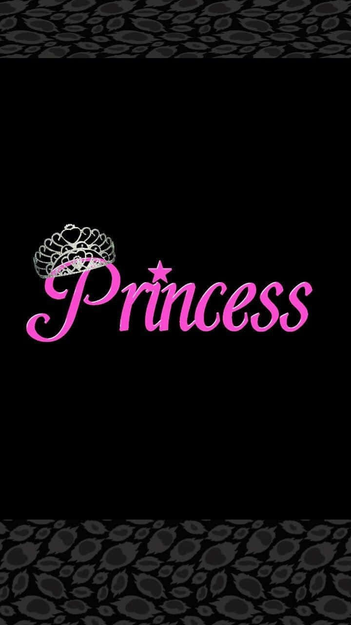 Princess Logo On Black Background Background
