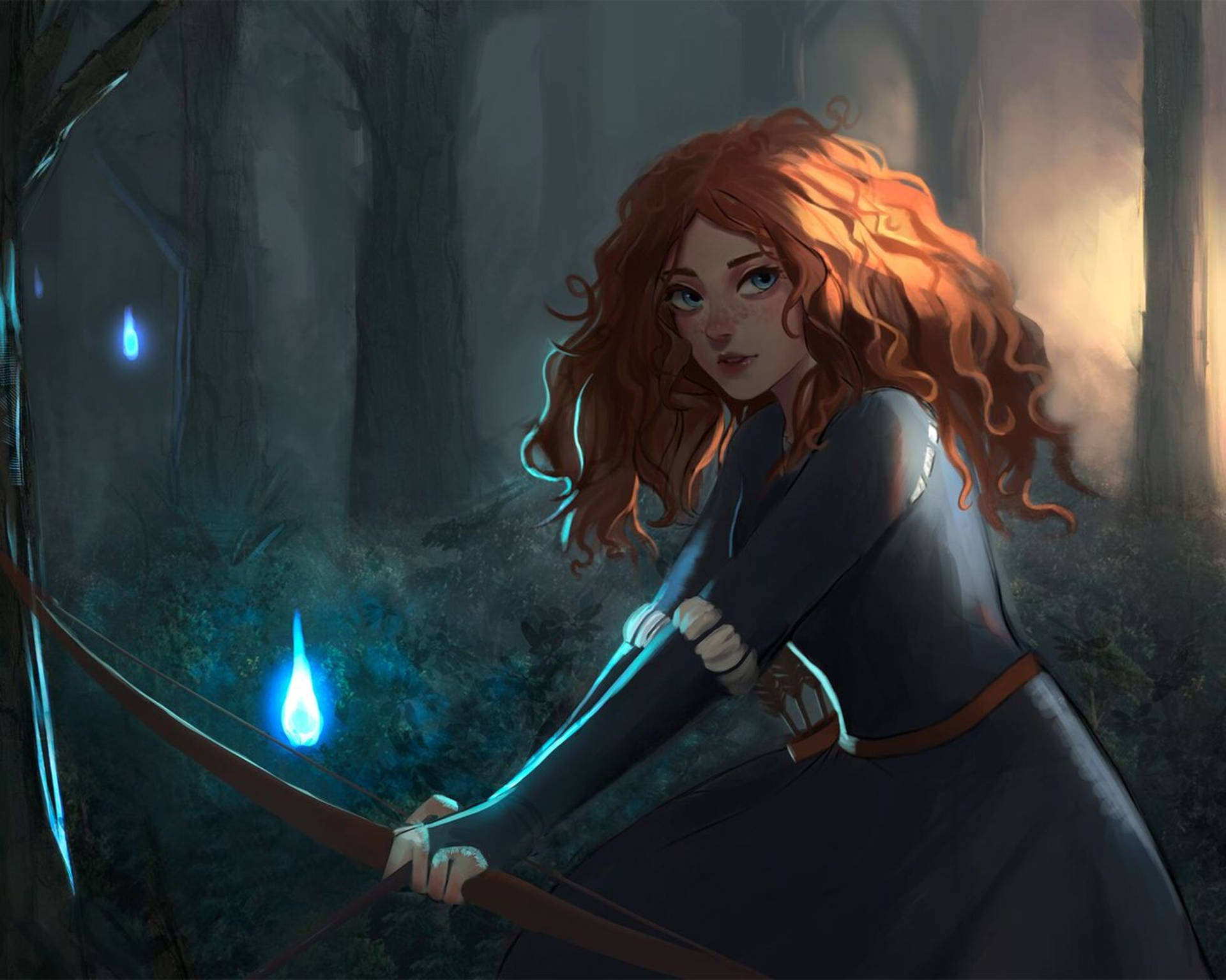 Princess Merida In Forest Background