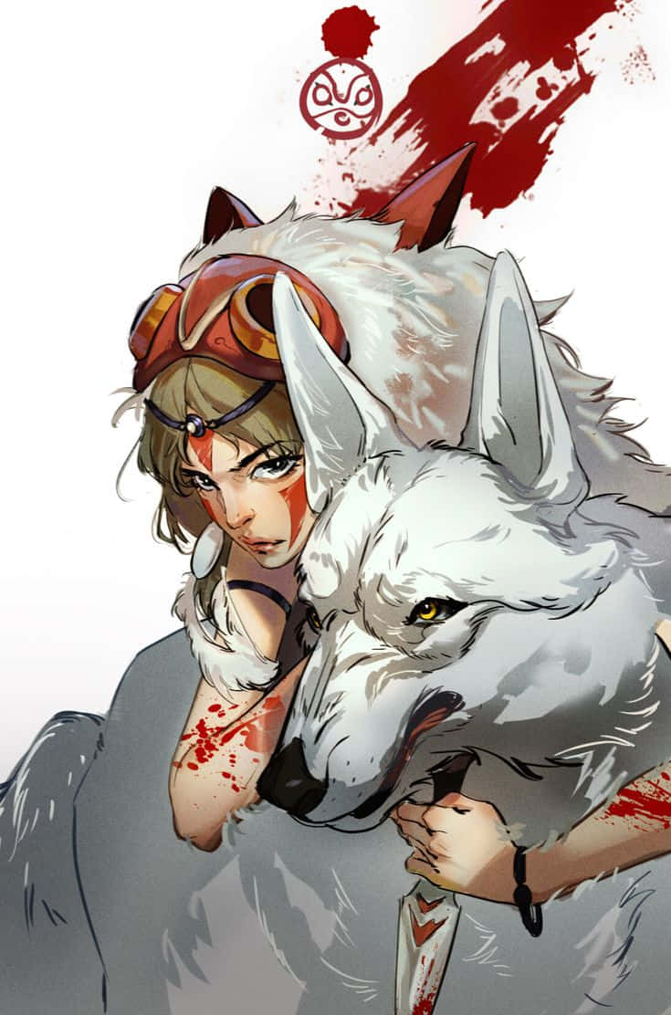 Princess Mononoke Studio Ghibli Bloody Fan Art Background