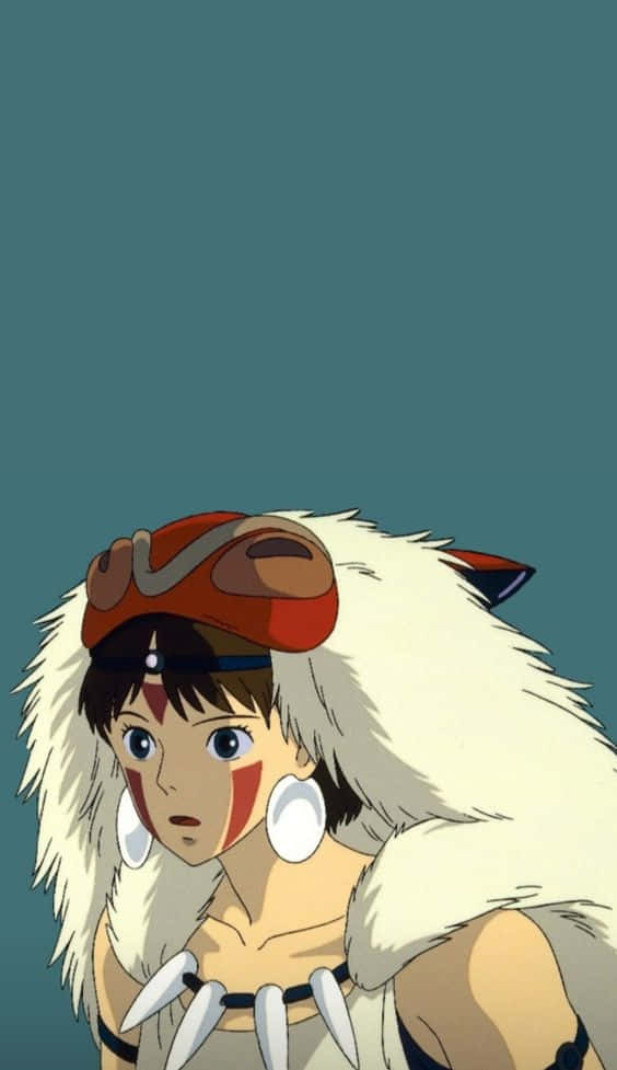 Princess Mononoke Studio Ghibli Dark Green Background