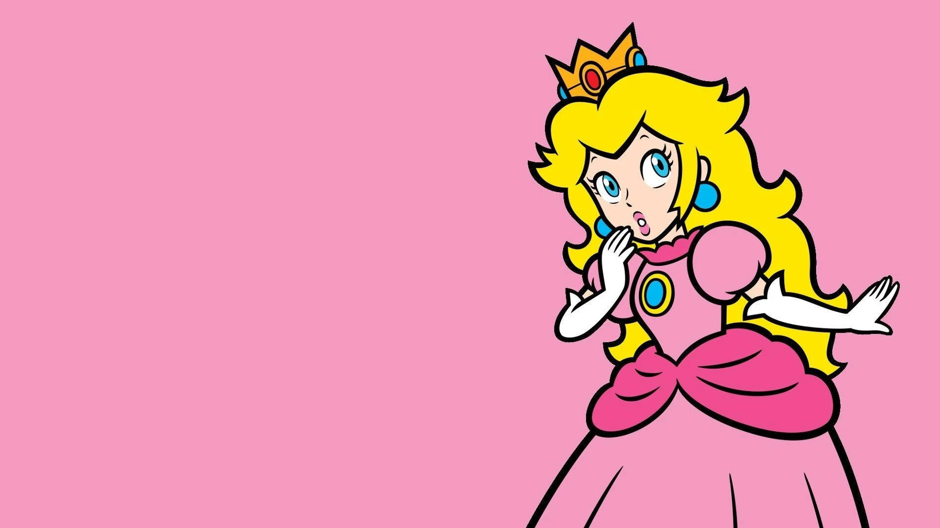 Princess Peach Nintendo Character Vector Art Background
