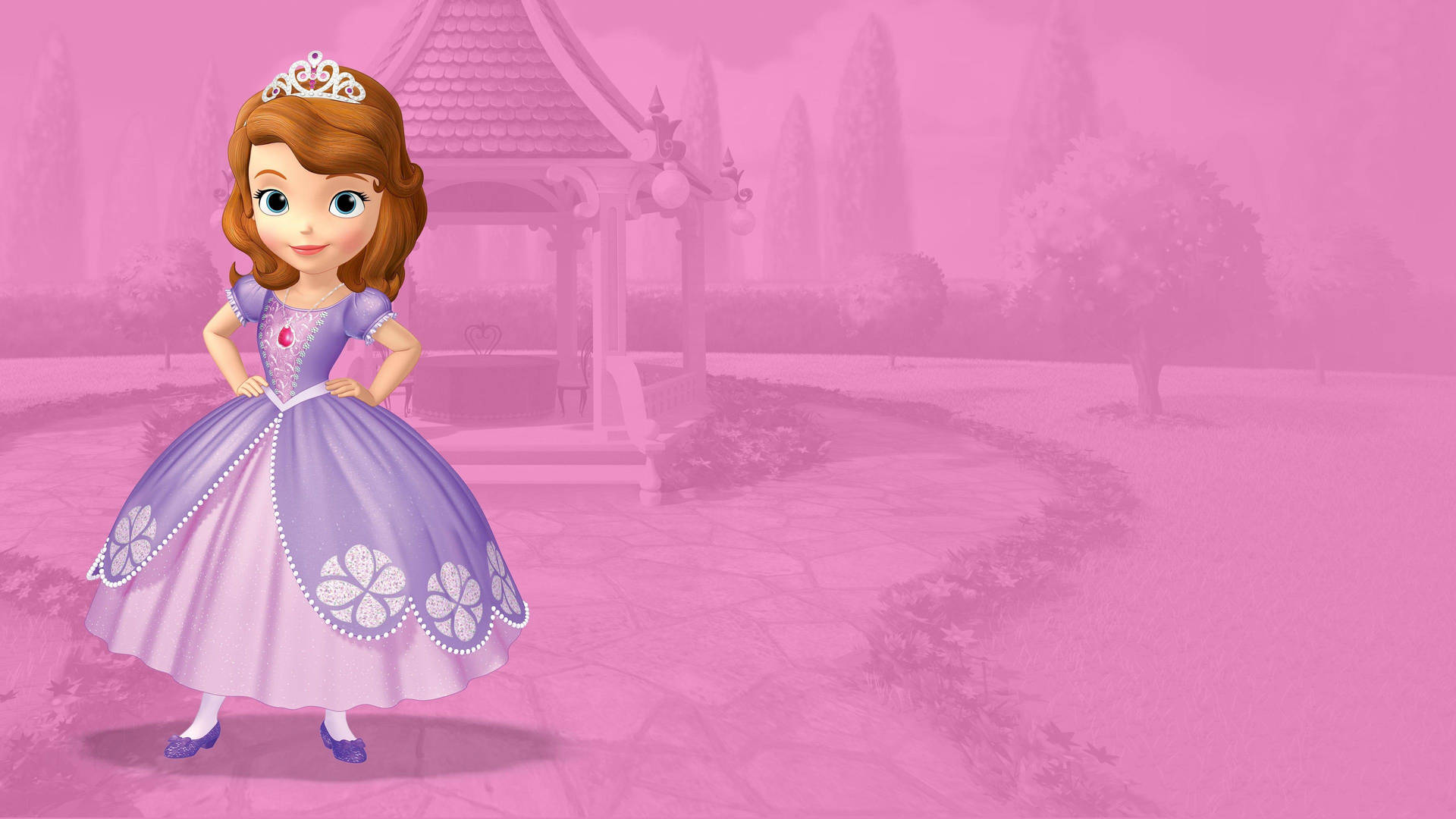 Princess Sofia On Pink Background