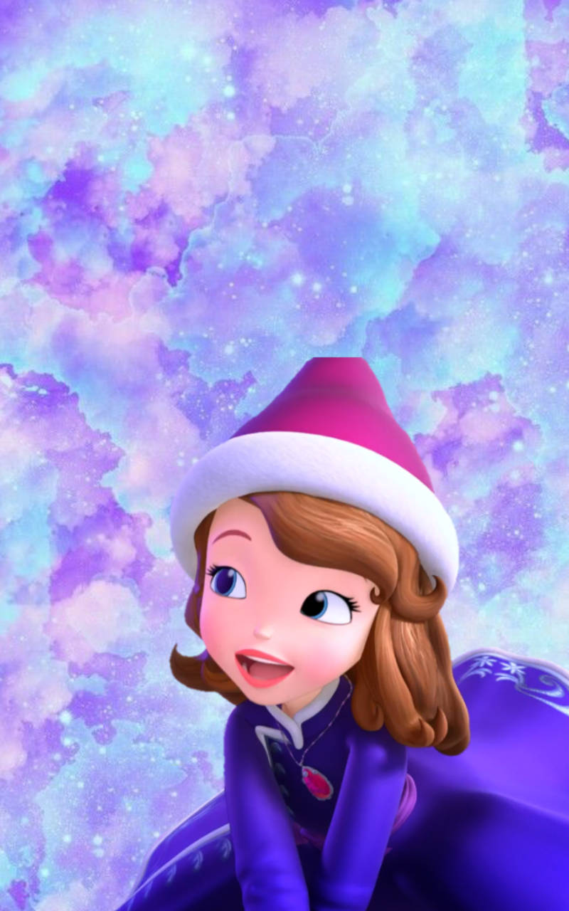 Princess Sofia With Purple Christmas Hat