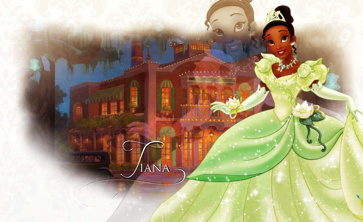Princess Tiana Gracefully Standing Near A River.