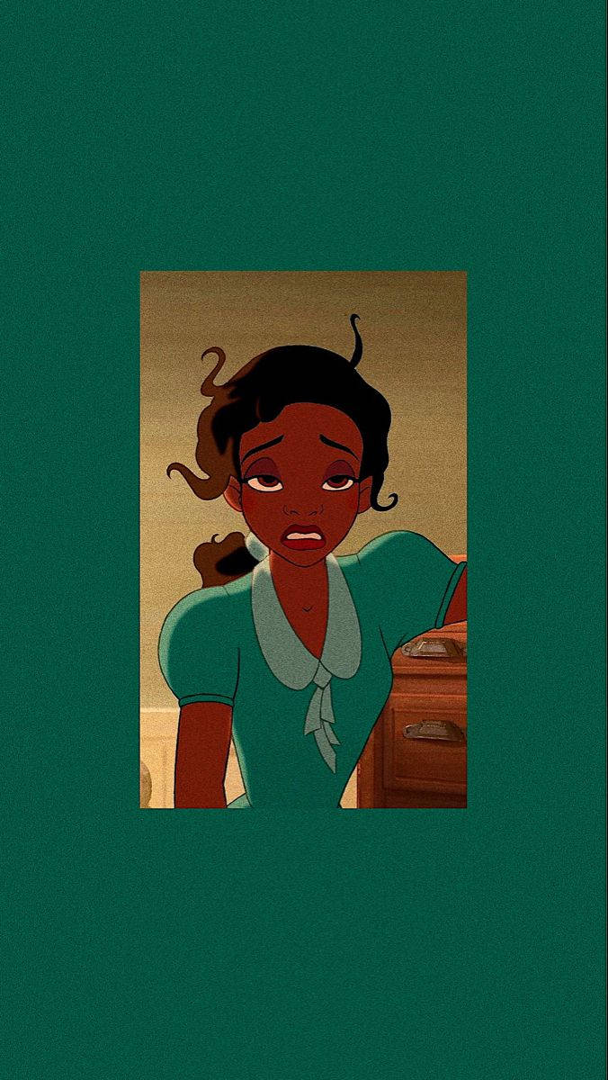 Princess Tiana Green Aesthetic Cartoon Disney Background