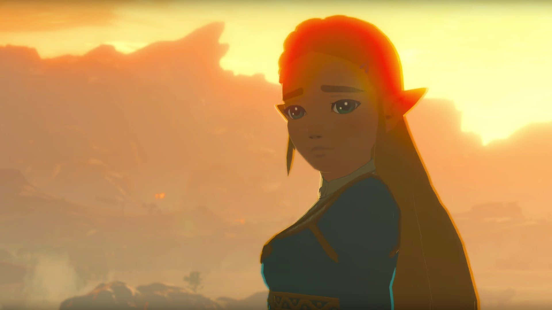 Princess Zelda Botw Sad Look Background