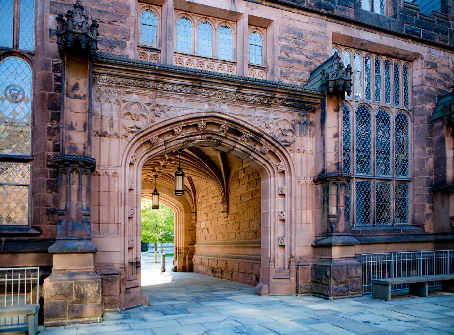 Princeton University Brick Entrance Hall Background