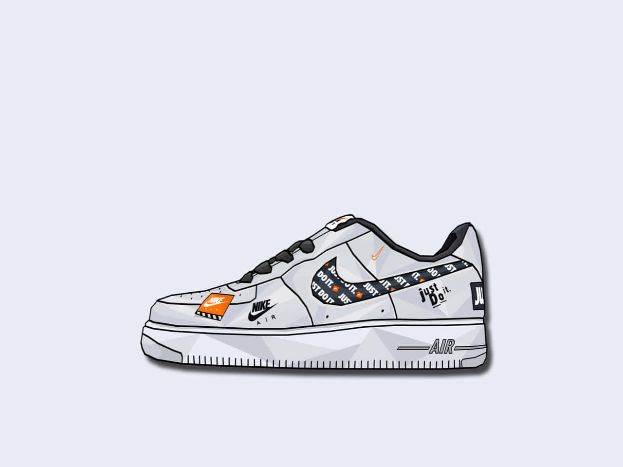 Printed Nike Af1 Cute Art Background