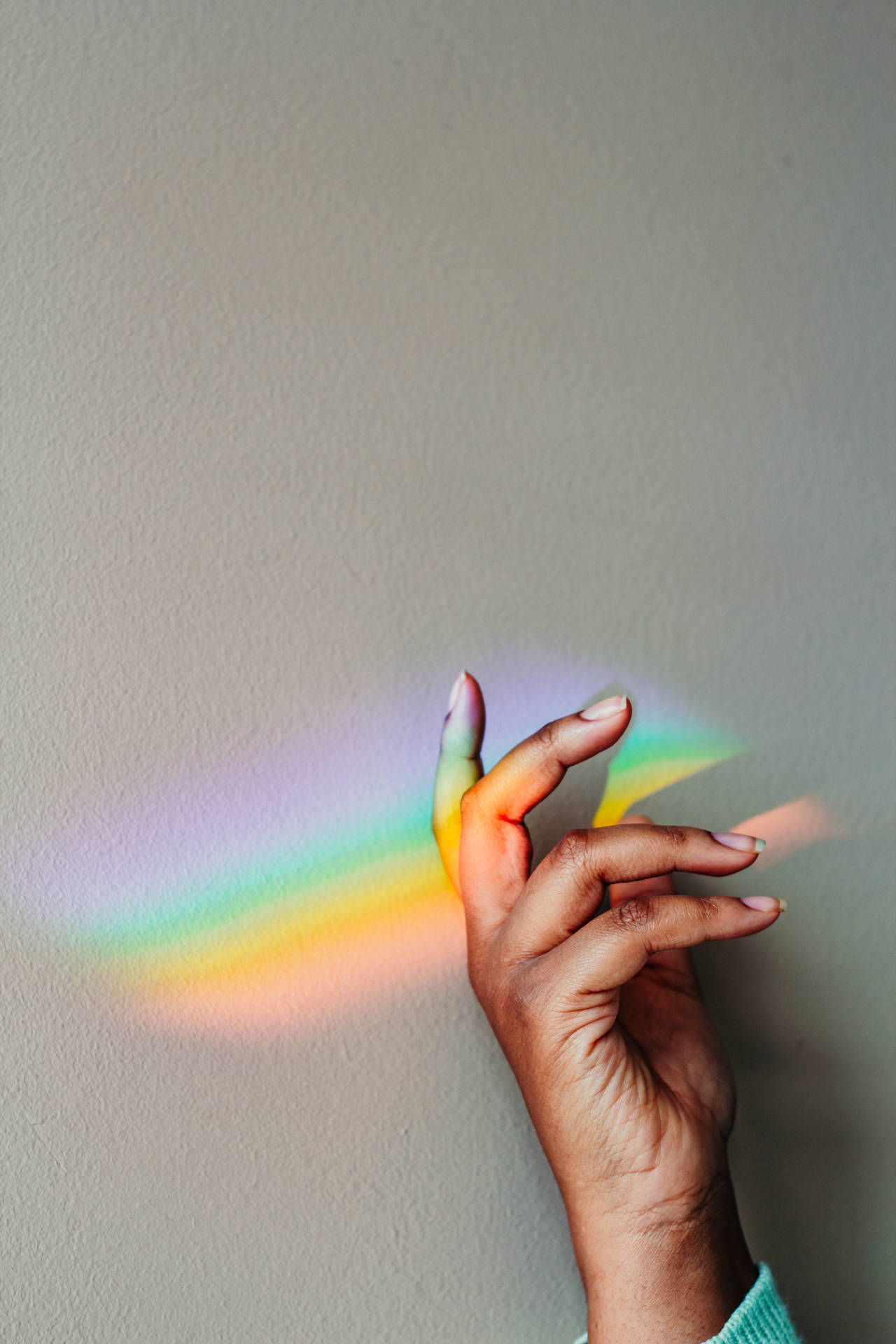 Prism Rainbow Hands Background